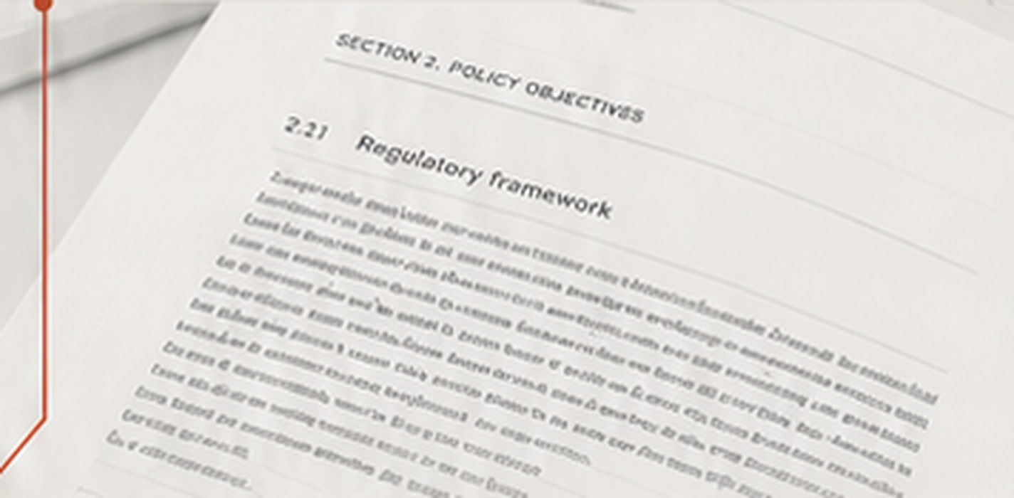 Extracted close-up of a policy objectives and regulatory framework memorandum